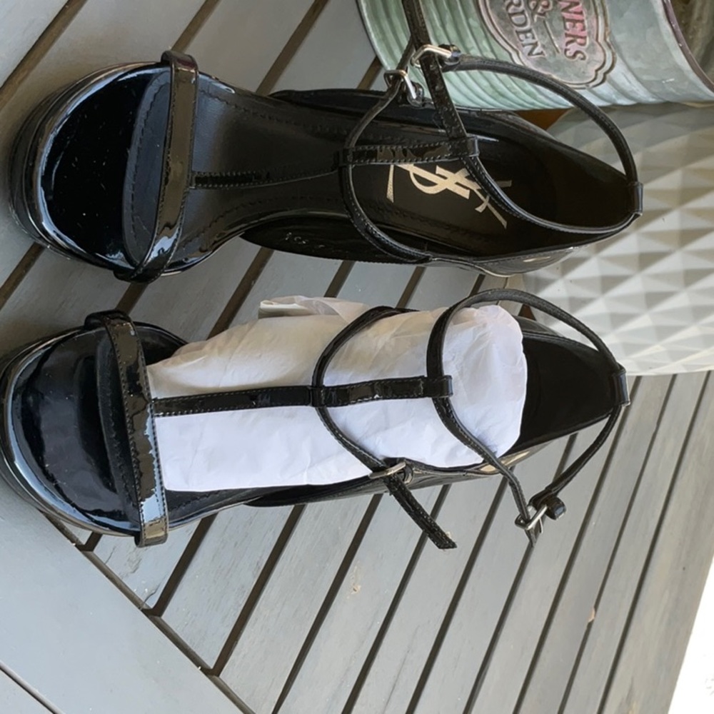 YSL Strap Sandal In Patent Leather